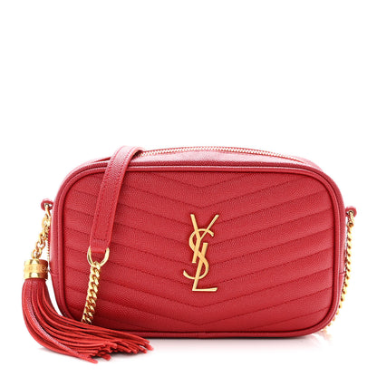 Saint Laurent Grain De Poudre Matelasse Monogram Mini Lou Camera Bag Eros Red 1 of 10