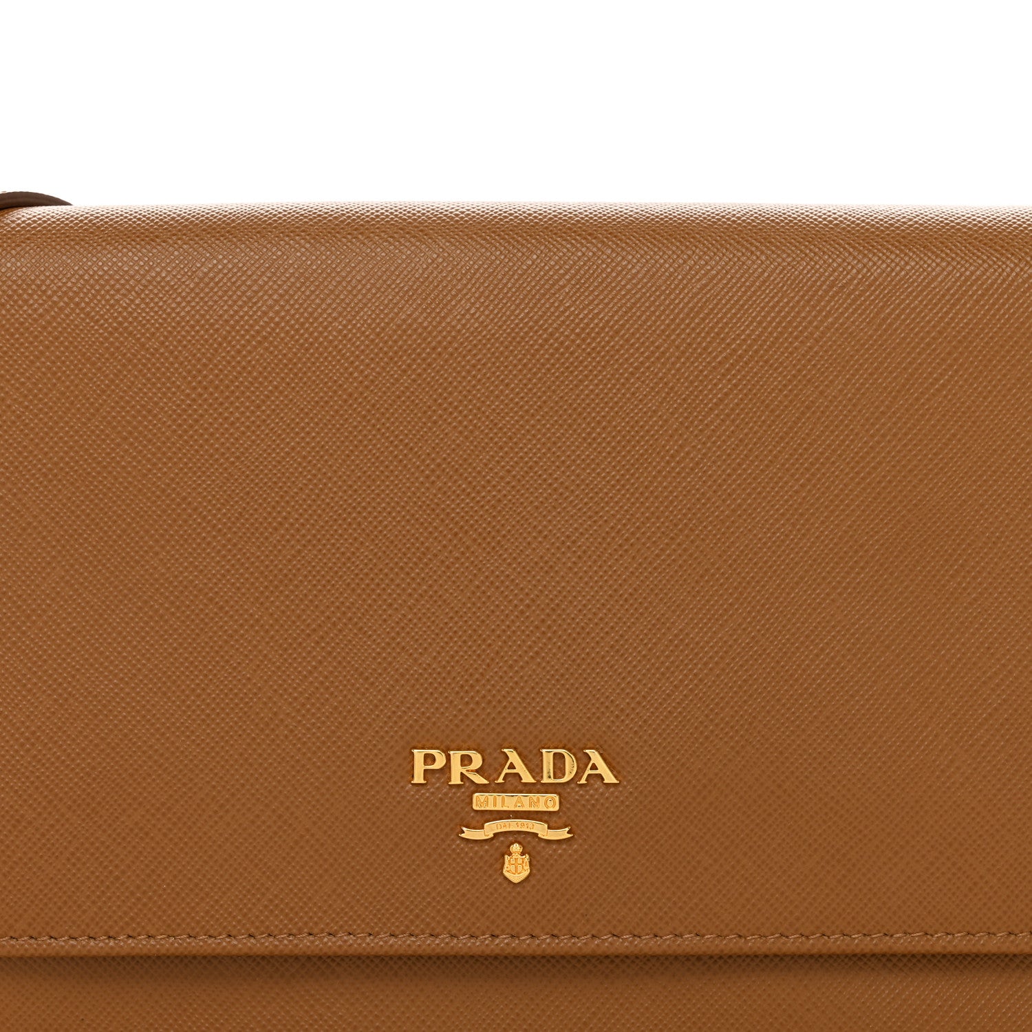 Prada Saffiano Metal Flap Wallet With Strap Caramel 5 of 11