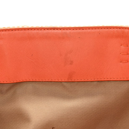 Fendi Woven Straw Raffia Roll Tote Orange Multicolor 9 of 16