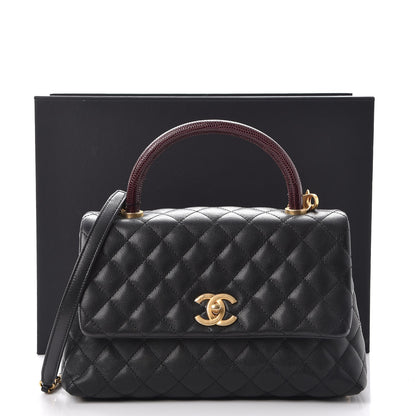 Chanel Caviar Lizard Quilted Small Coco Handle Flap Black 8 of 8
