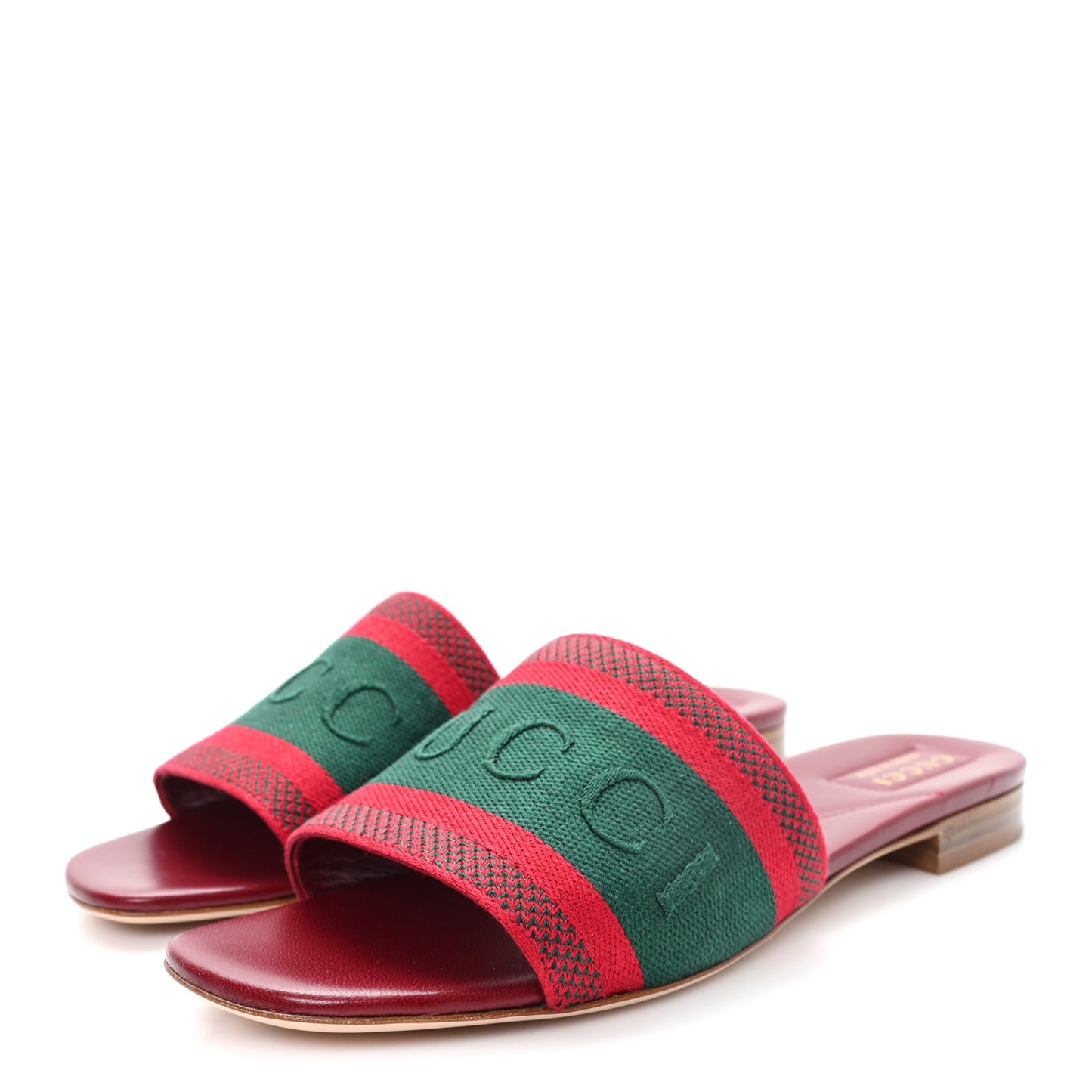 Canvas Web Womens Slide Sandals 38.5 Red Bordeaux
