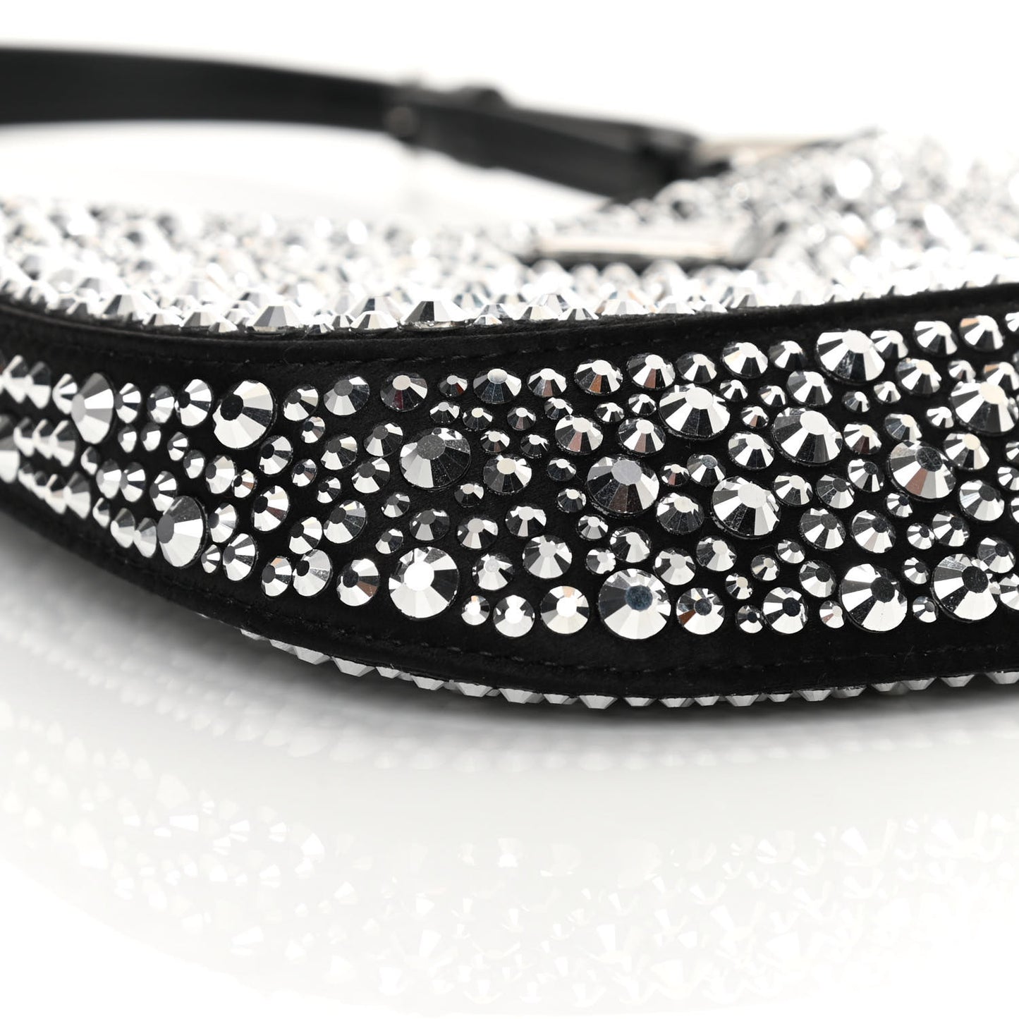 Satin Crystal Cleo Adjustable Strap Shoulder Bag Metal