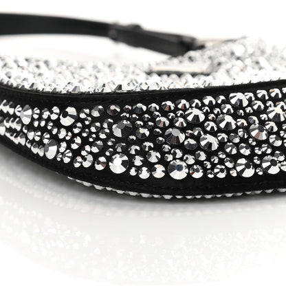 Prada Satin Crystal Cleo Adjustable Strap Shoulder Bag Metal 9 of 11