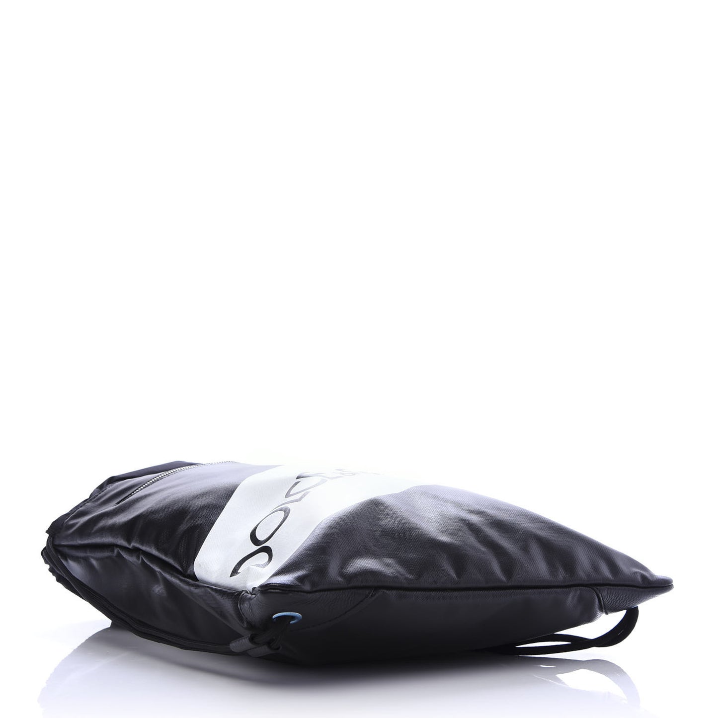 Coated Canvas Logo Drawstring Backpack Black White
