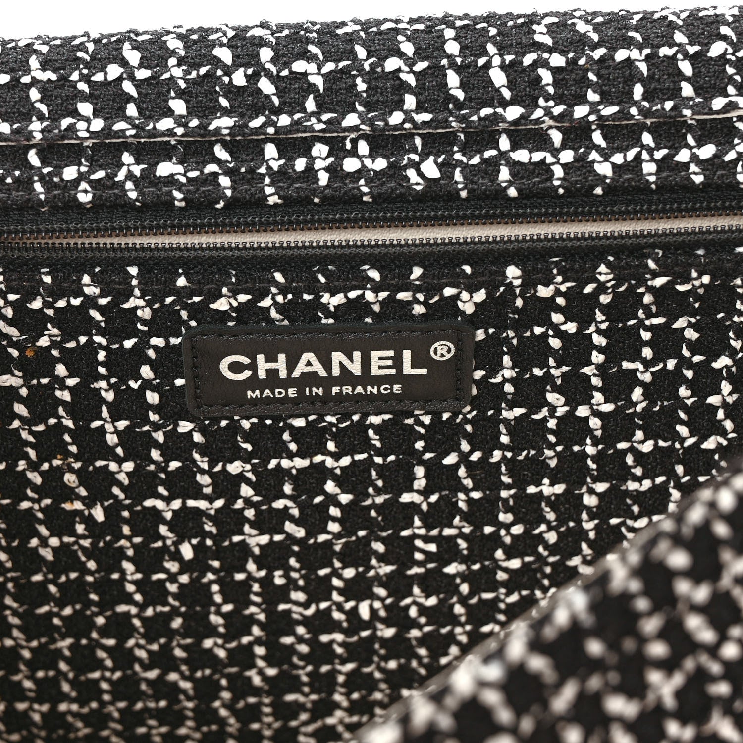 Chanel Tweed Jumbo Single Flap Black Ivory 6 of 9