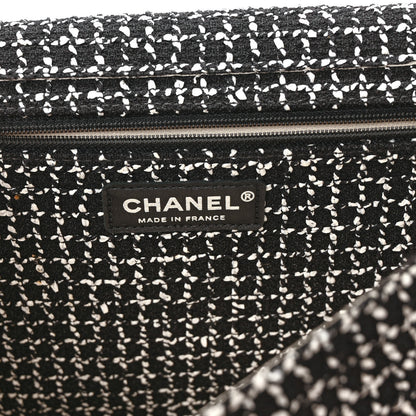 Chanel Tweed Jumbo Single Flap Black Ivory 6 of 9