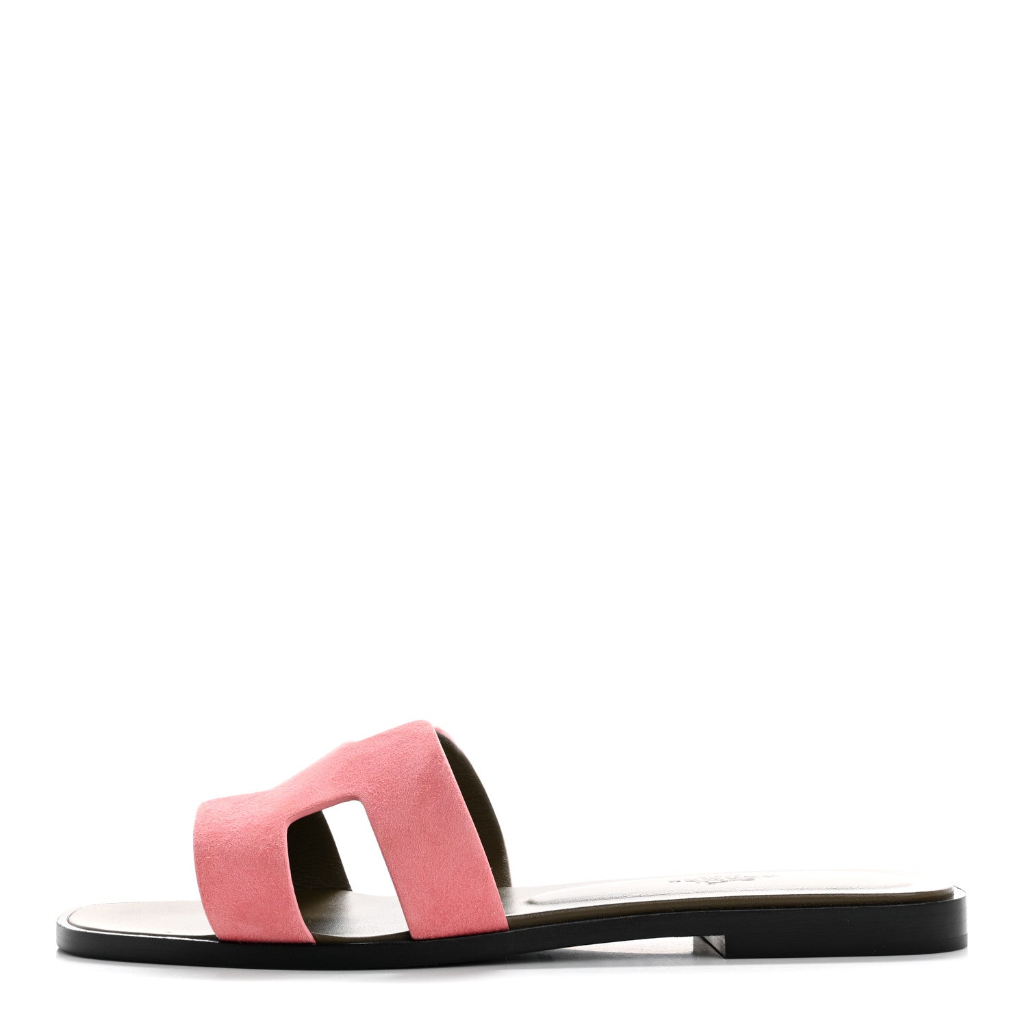 Hermes Suede Goatskin Oran Sandals 37.5 Rose Du Desert 1 of 10