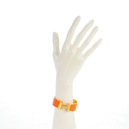 Hermes Enamel Wide Clic Clac H Bracelet PM Orange 2 of 4