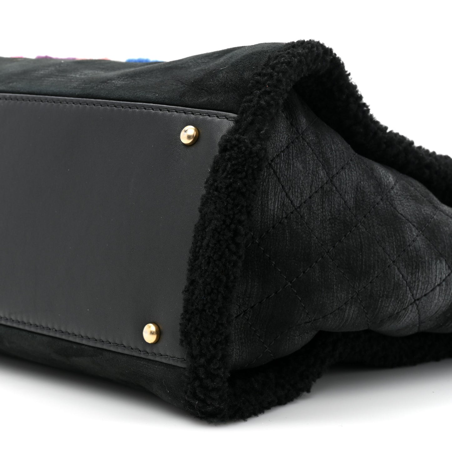 Shearling Medium Deauville Tote Black