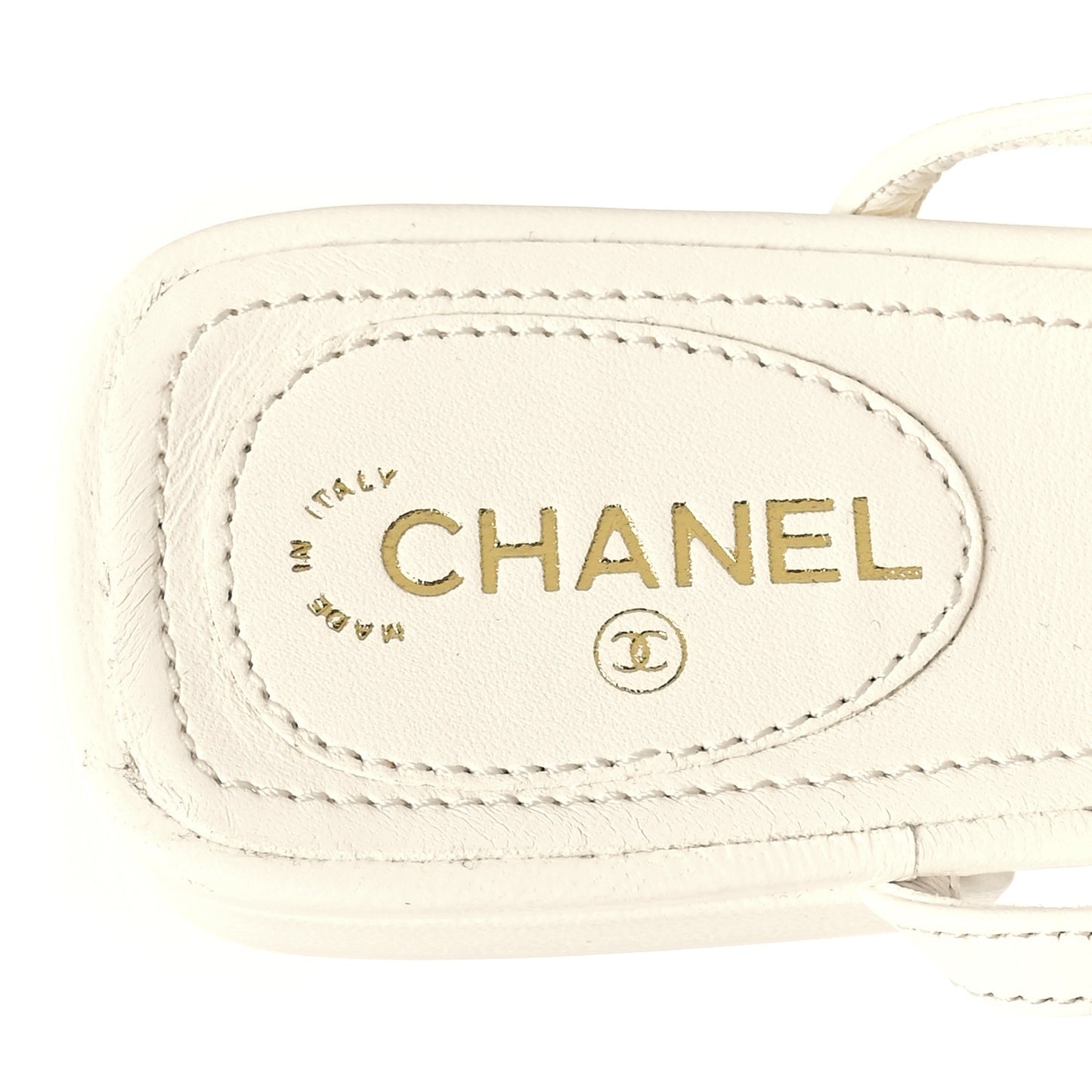 Lambskin Metal Heart Thong Sandals 36 White