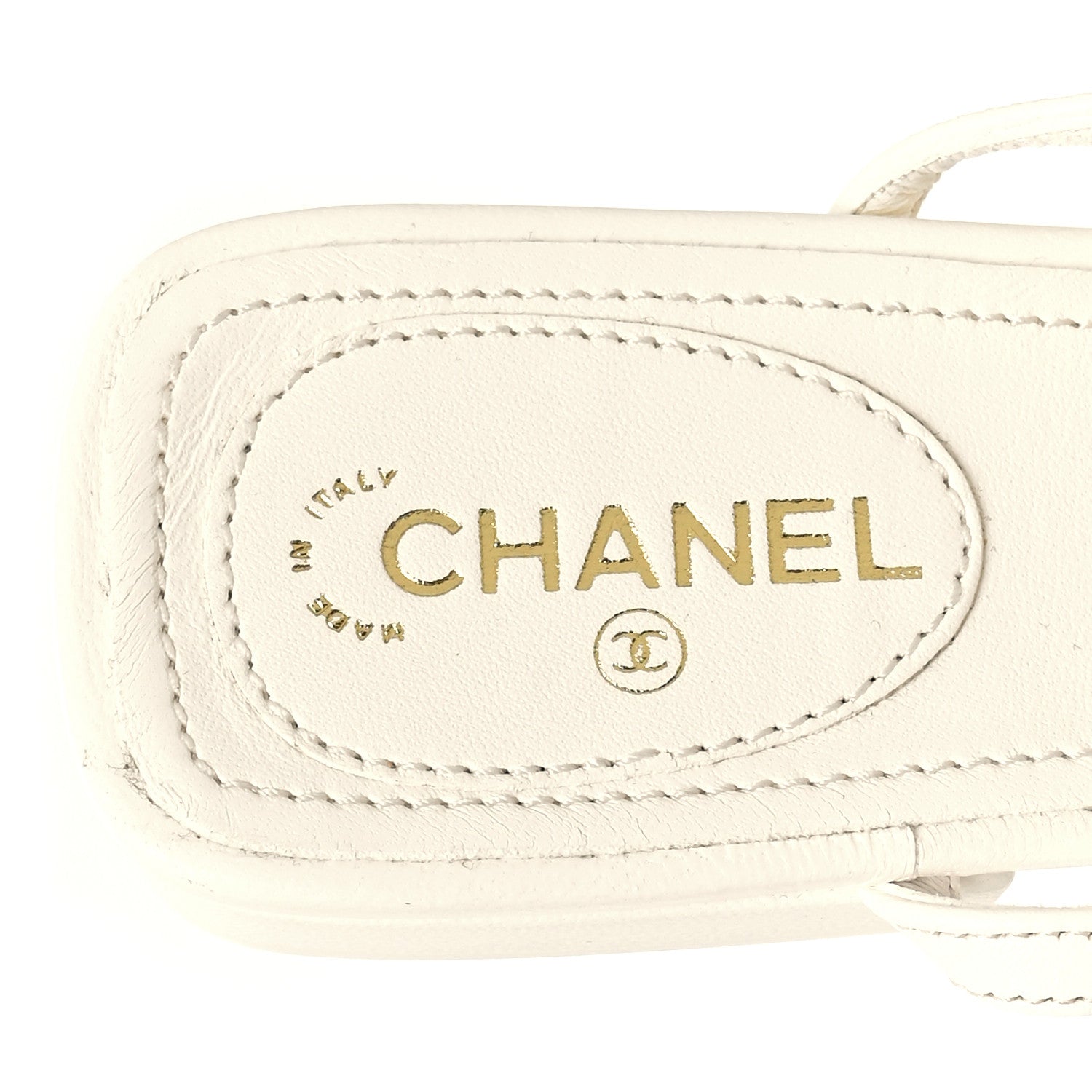 Chanel Lambskin Metal Heart Thong Sandals 36 White 7 of 8