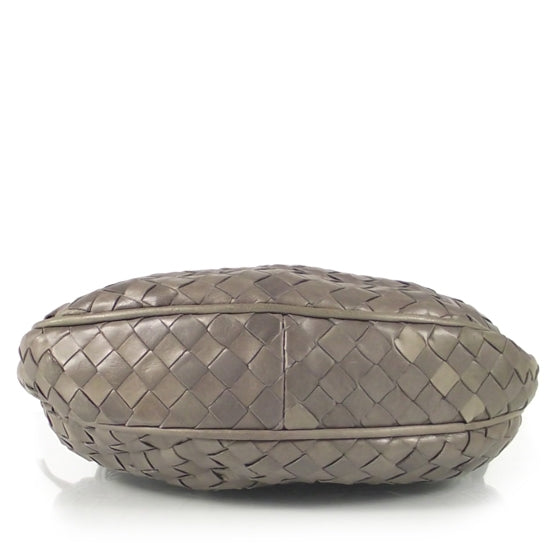 Vintage Woven Fold Over Shoulder Bag Gray