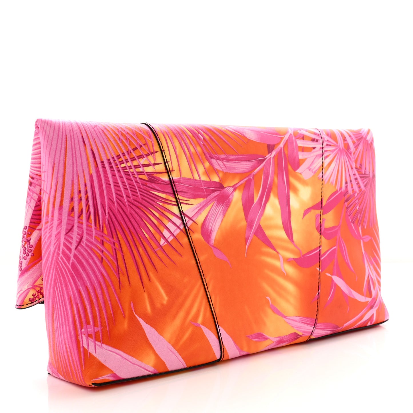 Calfskin Jungle Print Clutch Pink Multicolor