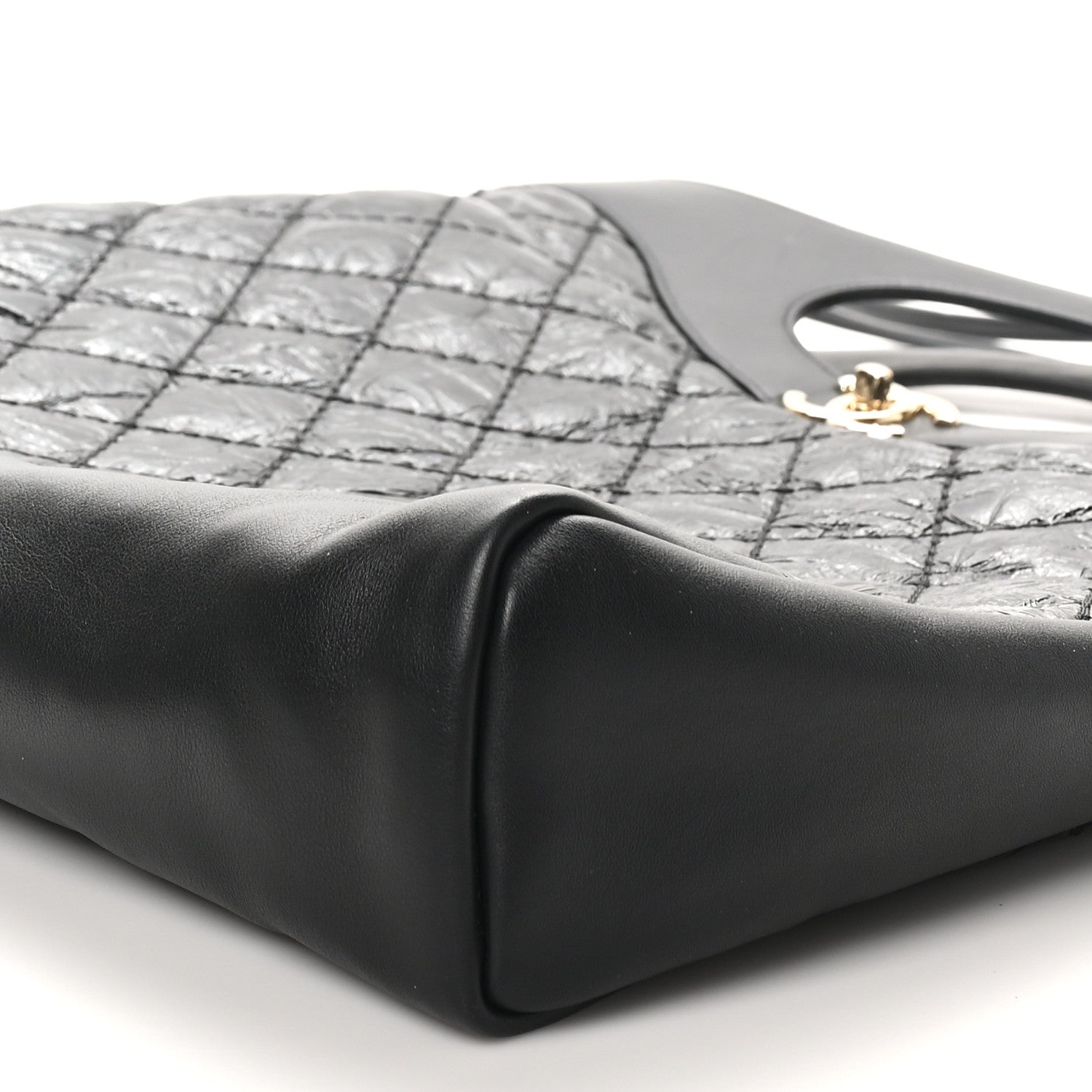 Chanel Crumpled Calfskin Quilted 31 Large Shopping Bag Black 10 of 10