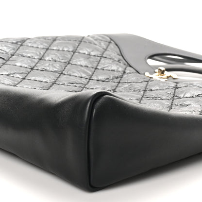 Chanel Crumpled Calfskin Quilted 31 Large Shopping Bag Black 10 of 10