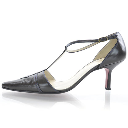 Christian Louboutin Leather Pointy Toe Low Heels 36.5 Brown 1 of 5