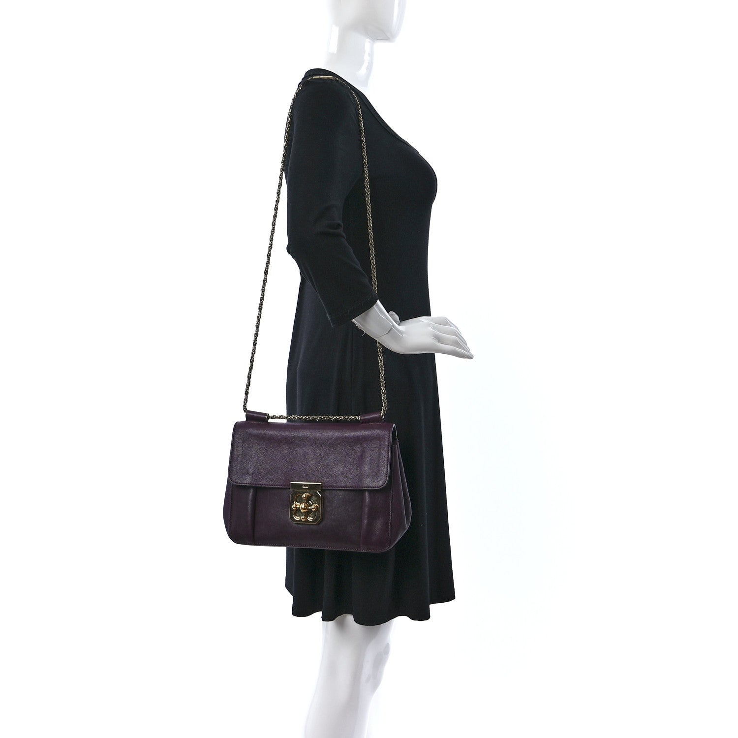 Chloe Calfskin Medium Elsie Shoulder Bag Purple 2 of 11