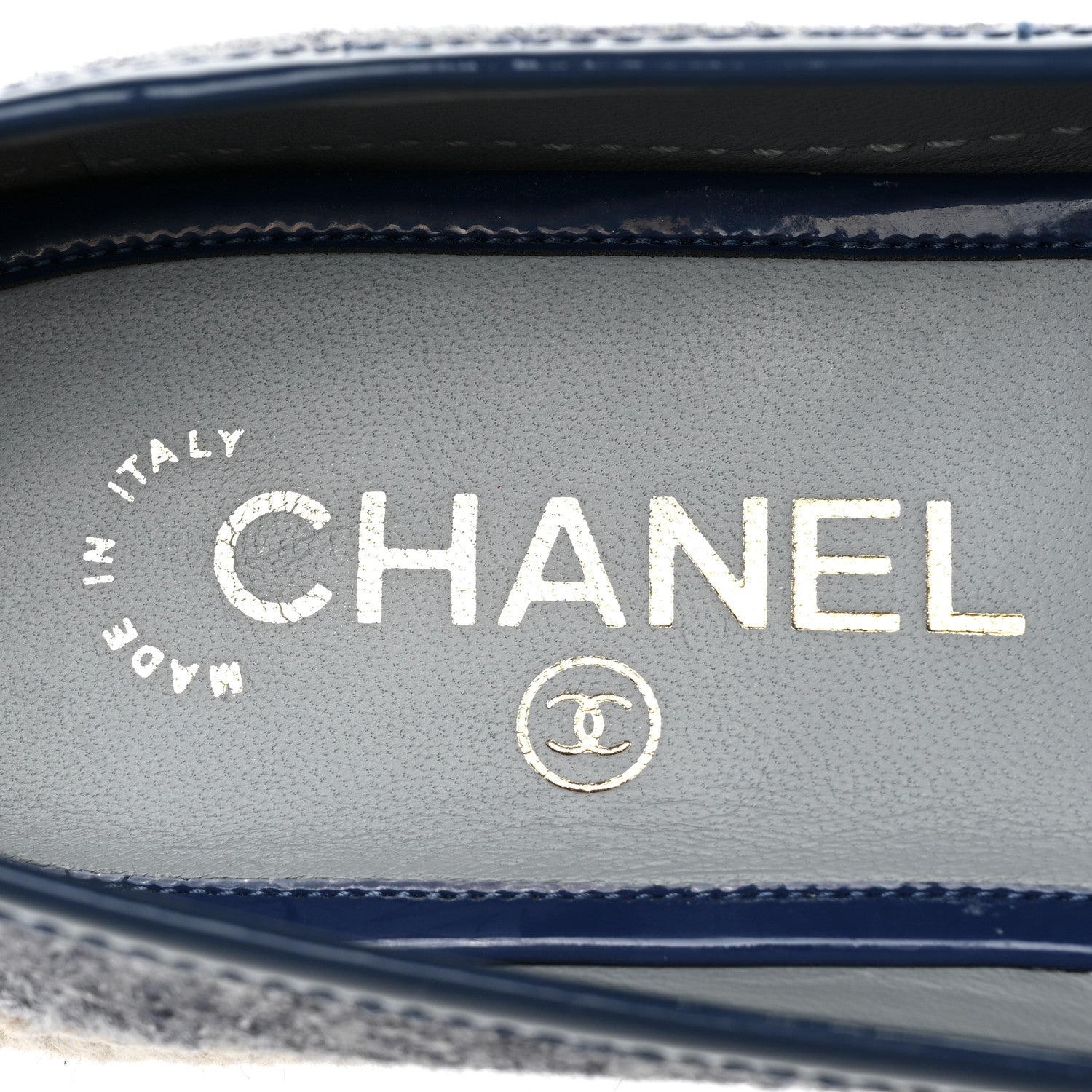 Chanel Fabric Patent Calfskin CC Espadrilles 37 Blue 8 of 11