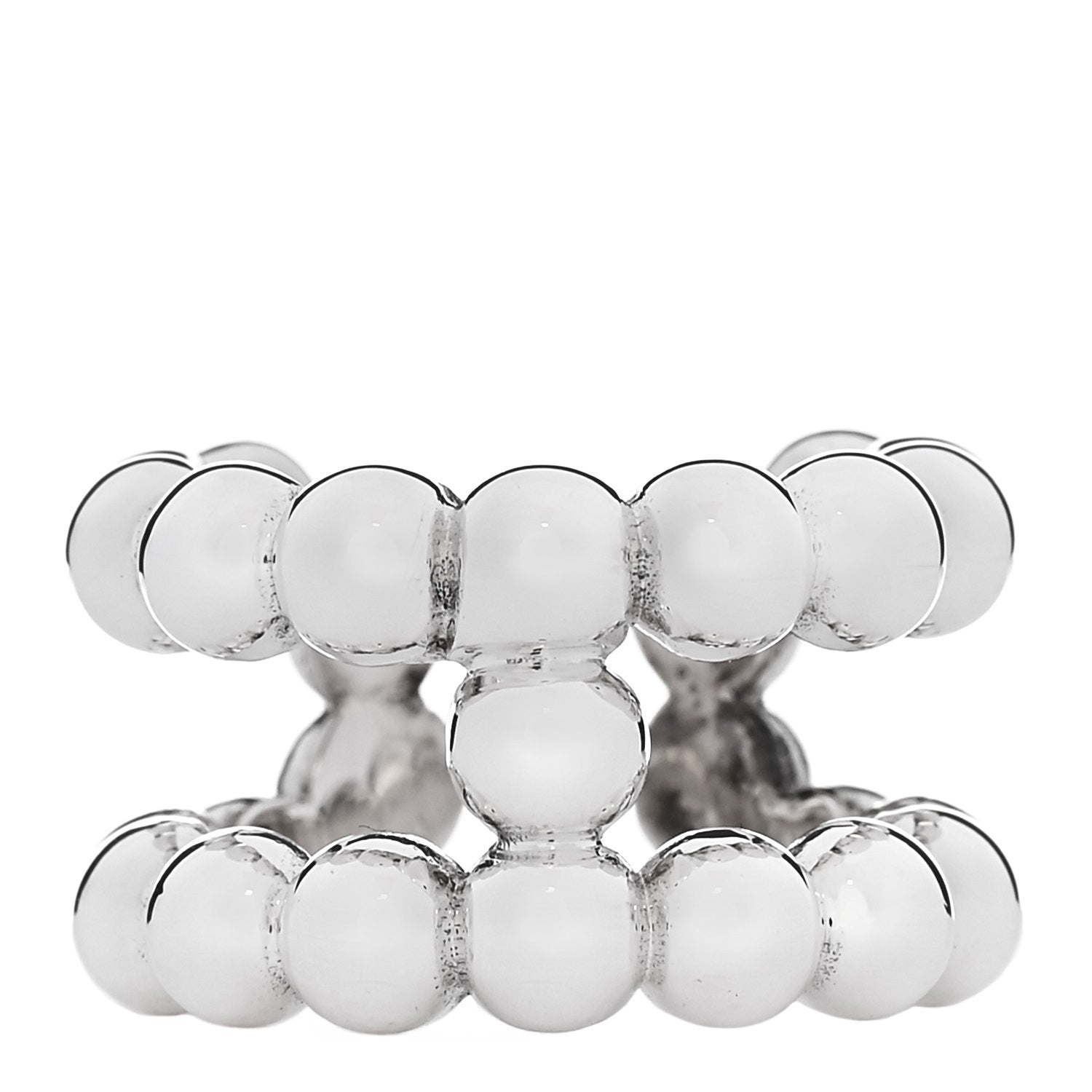 Hermes Sterling Silver Parade Boule Ring 53 6.5 1 of 5