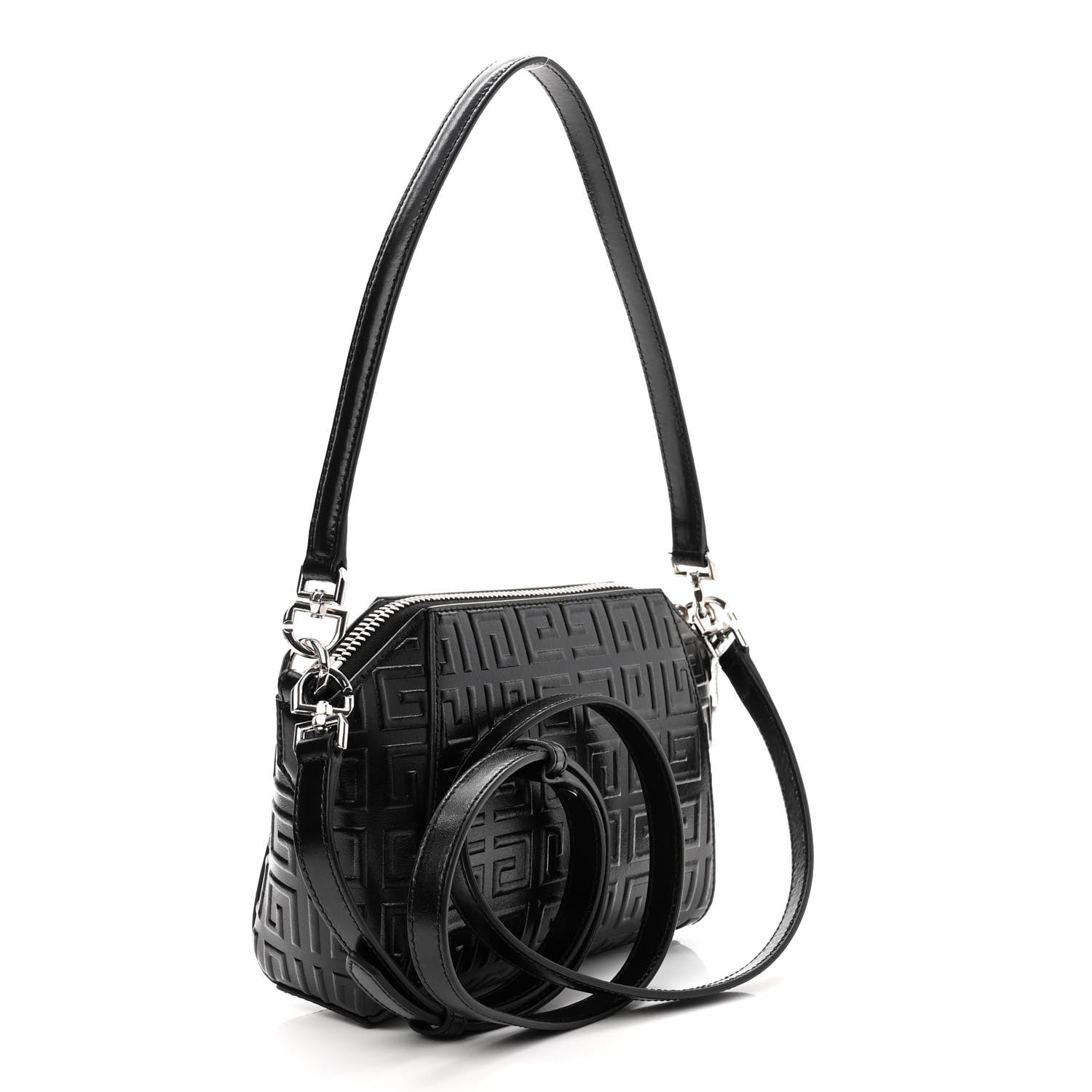 Givenchy Calfskin Logo Embossed XS Antigona 4G Black 3 of 9