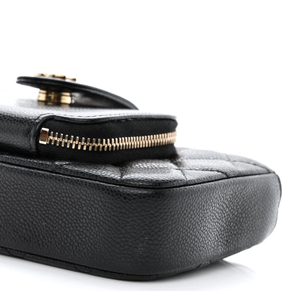 Chanel Caviar Quilted Business Affinity Phone Holder With Chain Black 14 of 16