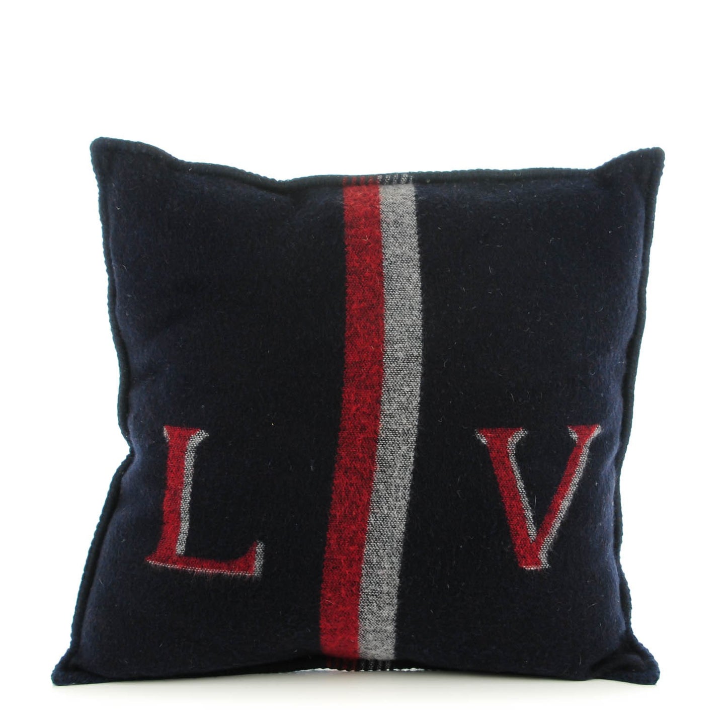 Wool Cashmere LV City Cushion Navy