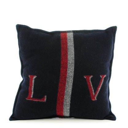 Louis Vuitton Wool Cashmere LV City Cushion Navy 1 of 4