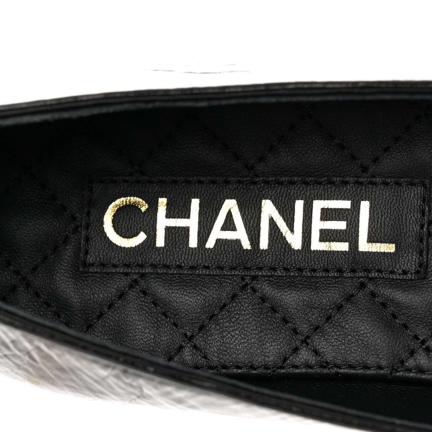 Chanel Patent Calfskin Cap Toe Ankle Chain Ballerina Flats 38 Black 7 of 9