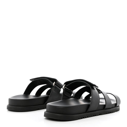 Hermes Calfskin Womens Chypre Sandals 38 Black 4 of 9