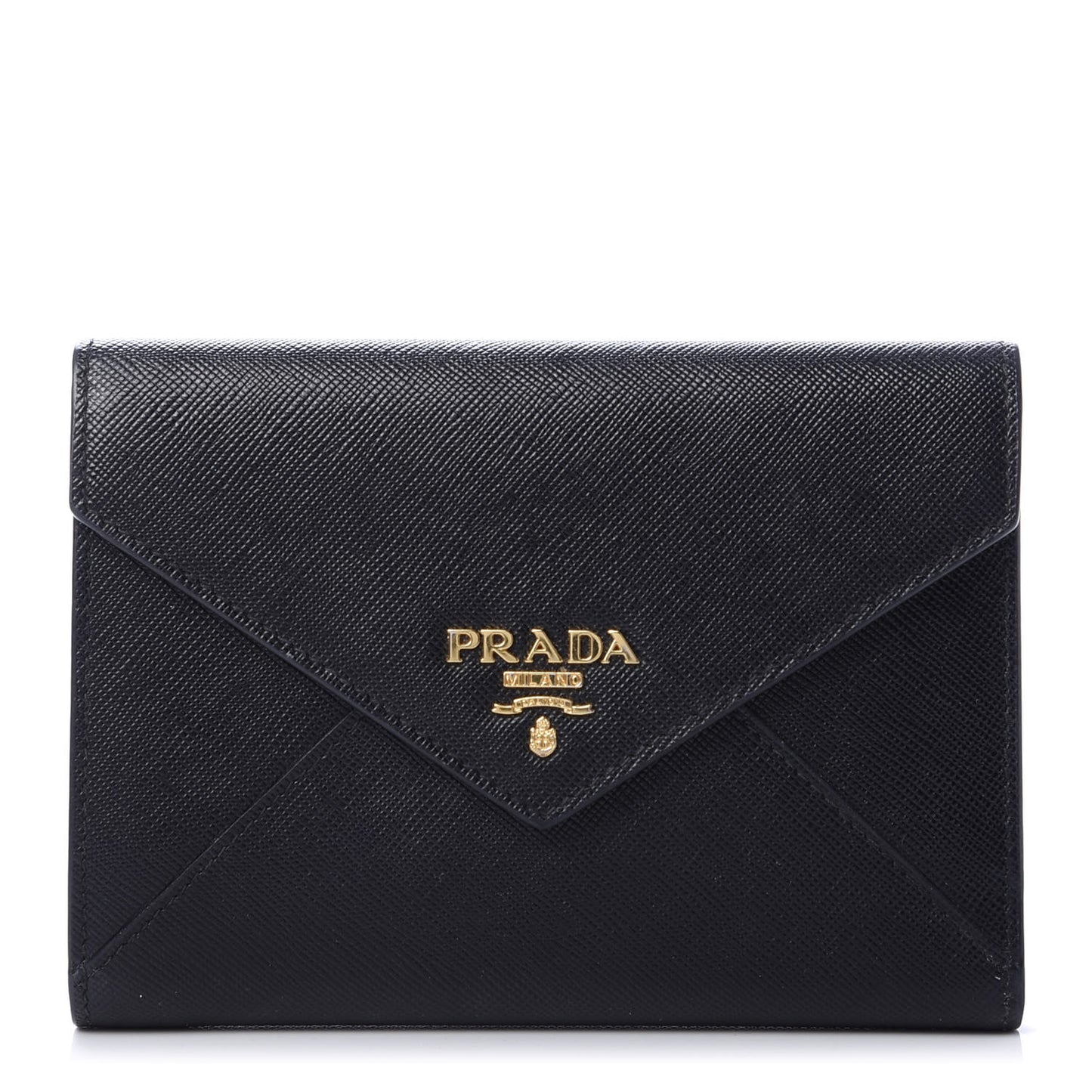 Saffiano Compact Envelope Wallet Black
