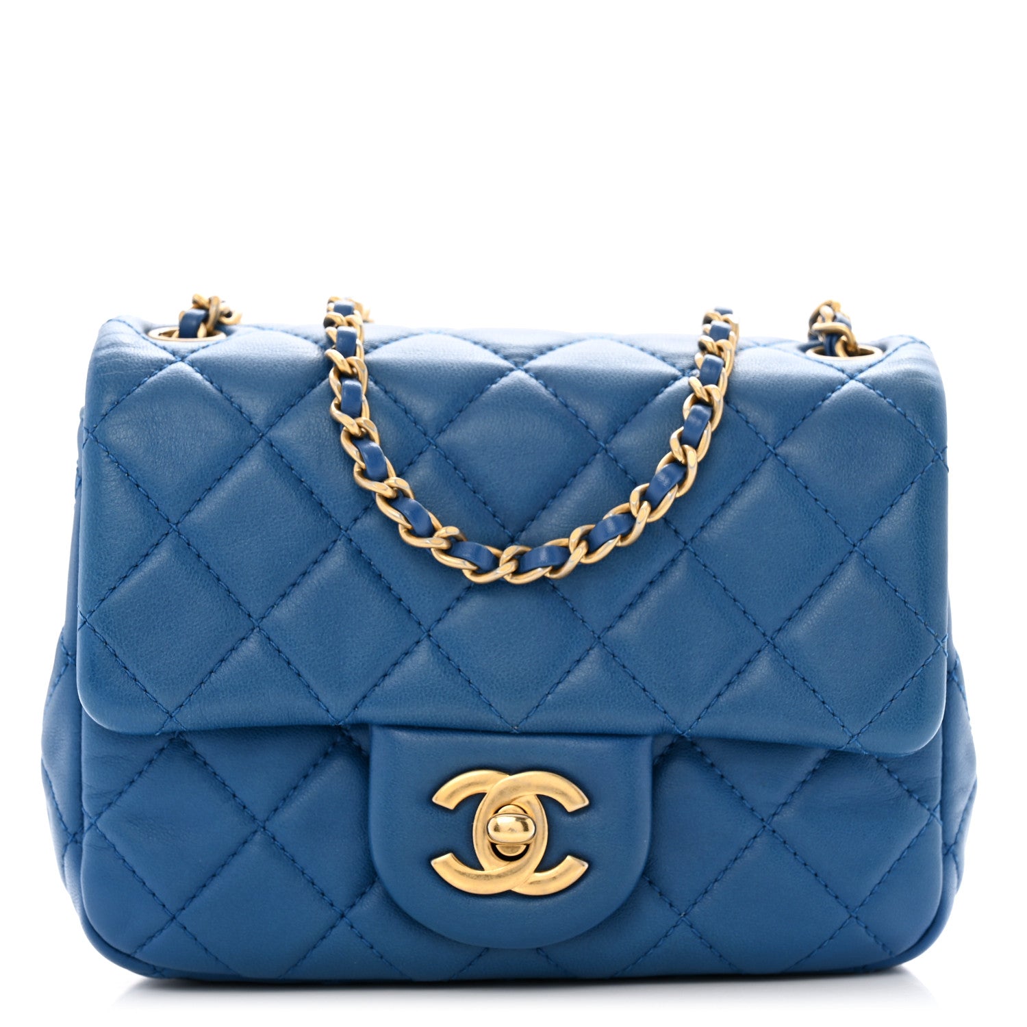 Chanel Lambskin Quilted Mini Pearl Crush Flap Blue 1 of 12