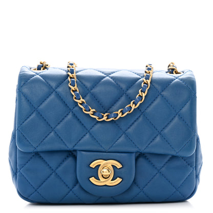 Chanel Lambskin Quilted Mini Pearl Crush Flap Blue 1 of 12