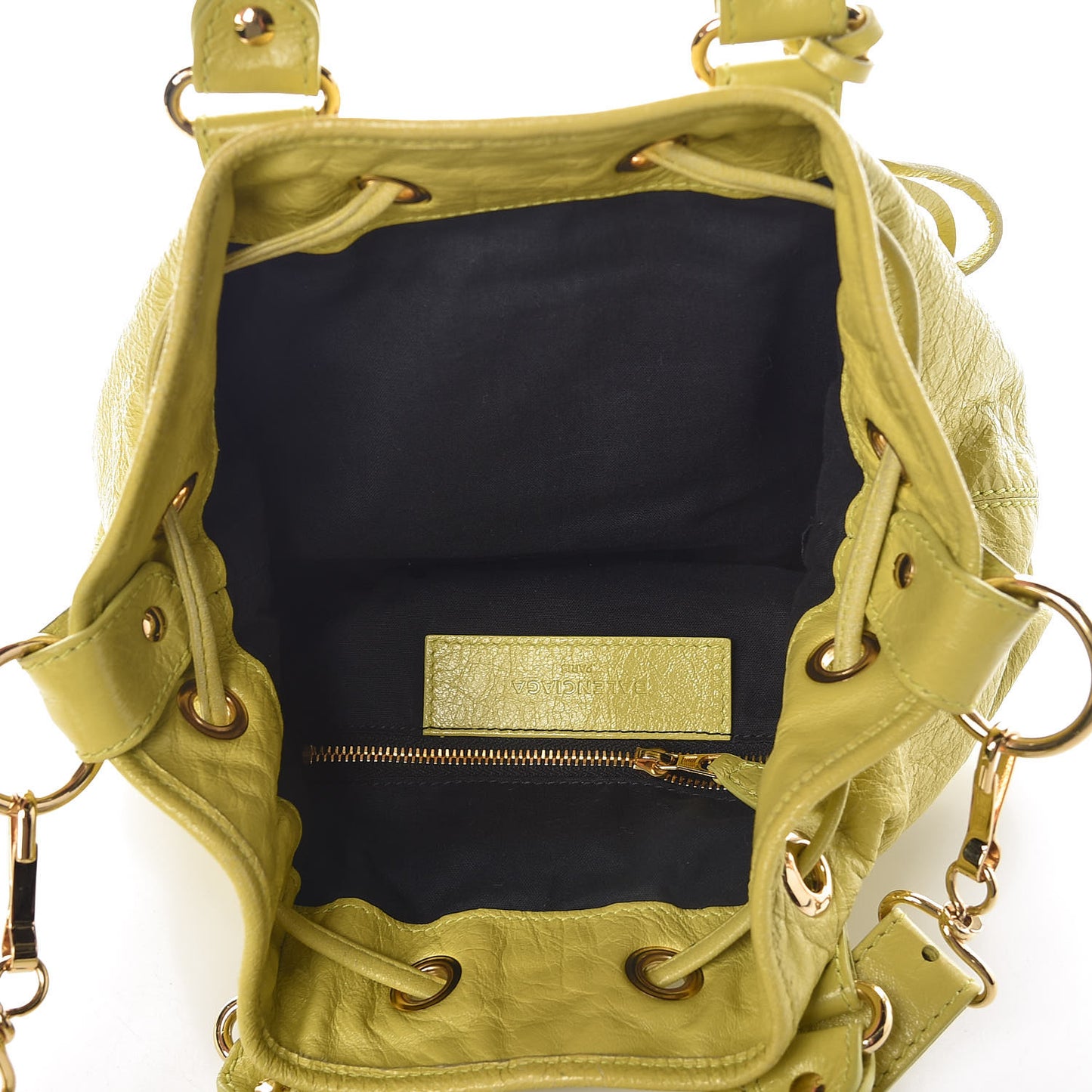 Agneau Giant 12 Gold Hardware Mini Pompon Jaune Poussin
