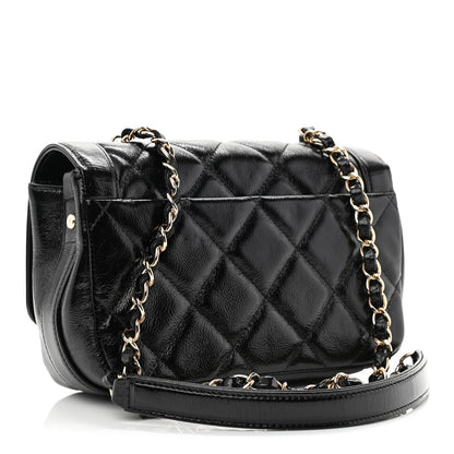 Chanel Crumpled Glazed Lambskin Quilted Mini Flap Black 2 of 10