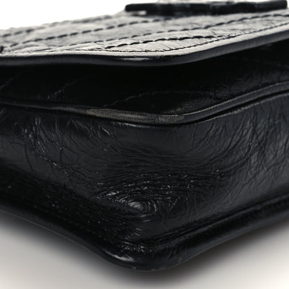 Saint Laurent Crinkled Calfskin Matelasse Monogram Niki Chain Wallet Black 7 of 8