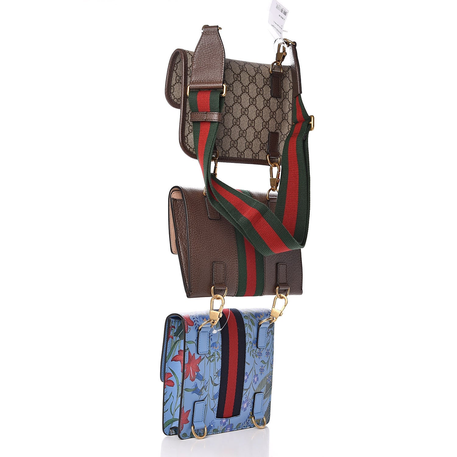Gucci GG Supreme Calfskin Printed Web Totem Three Piece Shoulder Bag 3 of 11