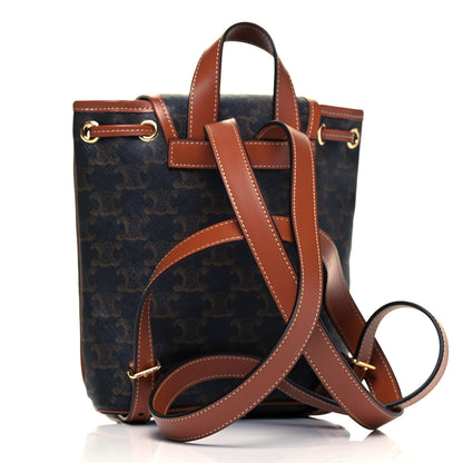 Celine Triomphe Canvas Calfskin Mini Folco Backpack Tan 3 of 9
