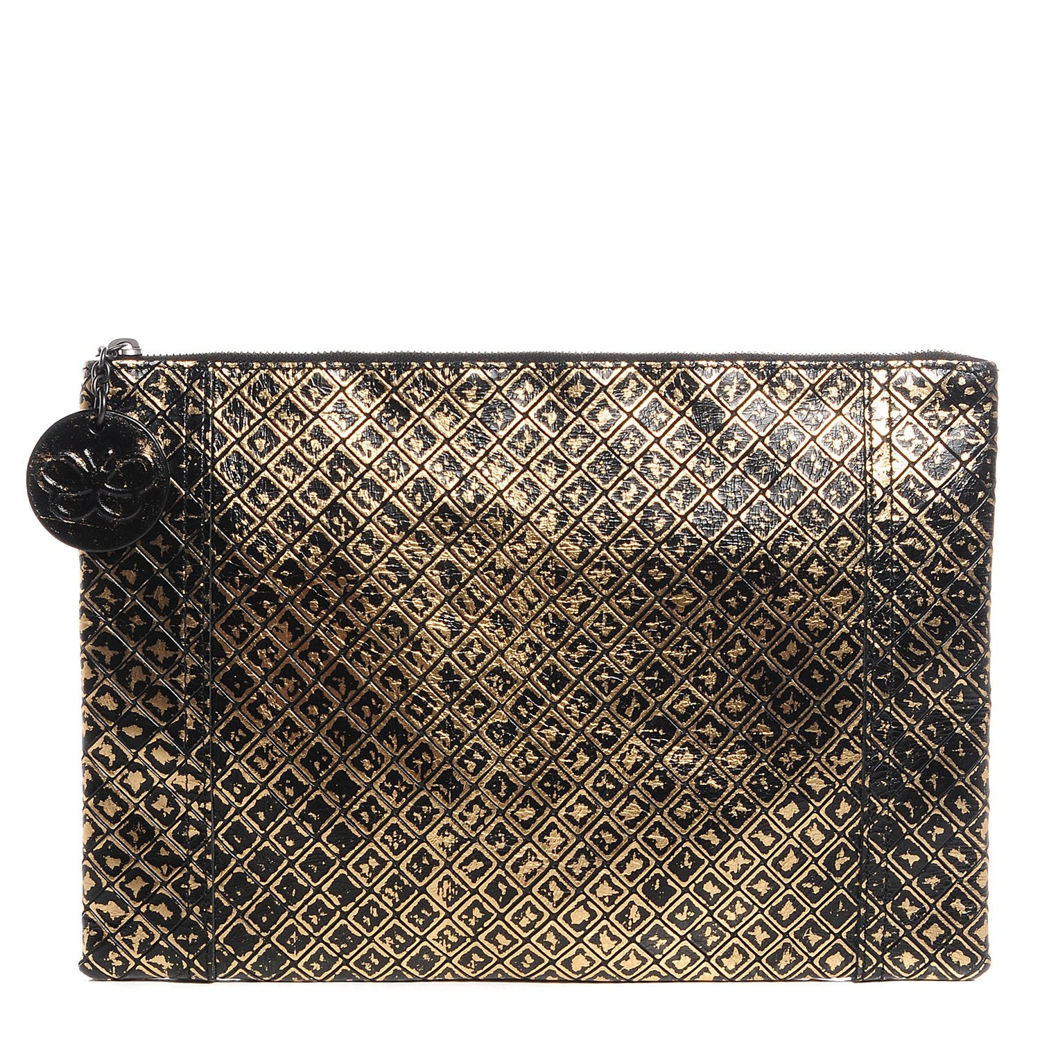 Bottega Veneta Calfskin Intrecciomirage Pouch Gold 1 of 7