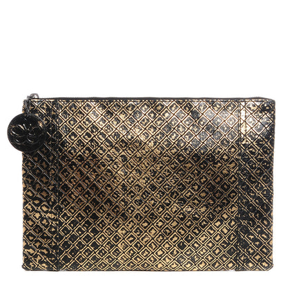 Bottega Veneta Calfskin Intrecciomirage Pouch Gold 1 of 7