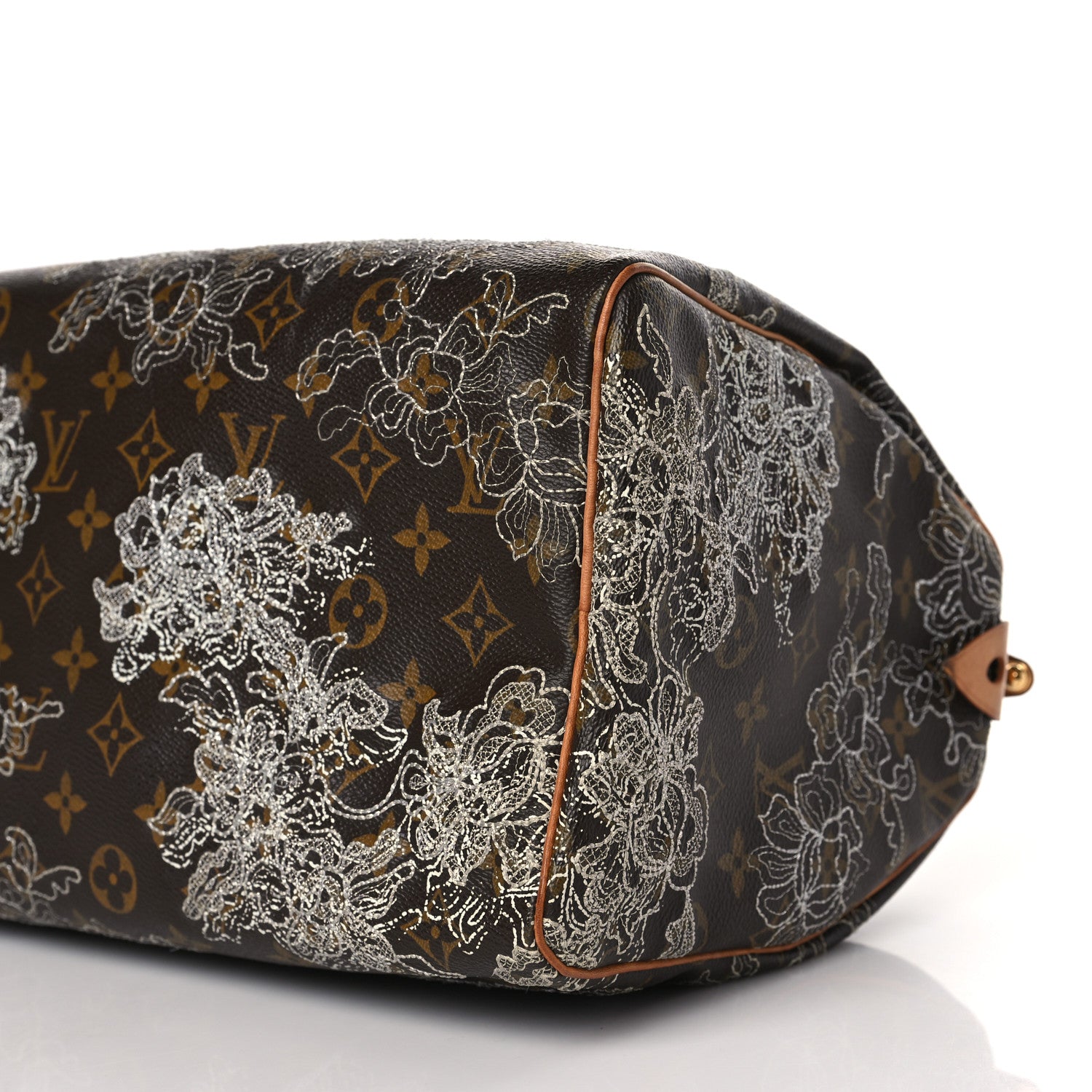 Louis Vuitton Monogram Dentelle Speedy 30 Silver 8 of 9