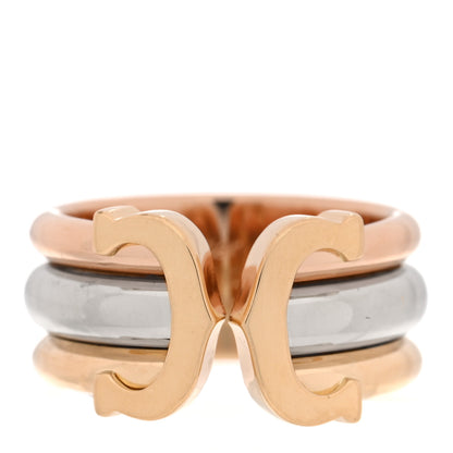 Cartier 18K Pink Yellow White Gold 8mm C De Cartier Ring 50 5.5 1 of 4