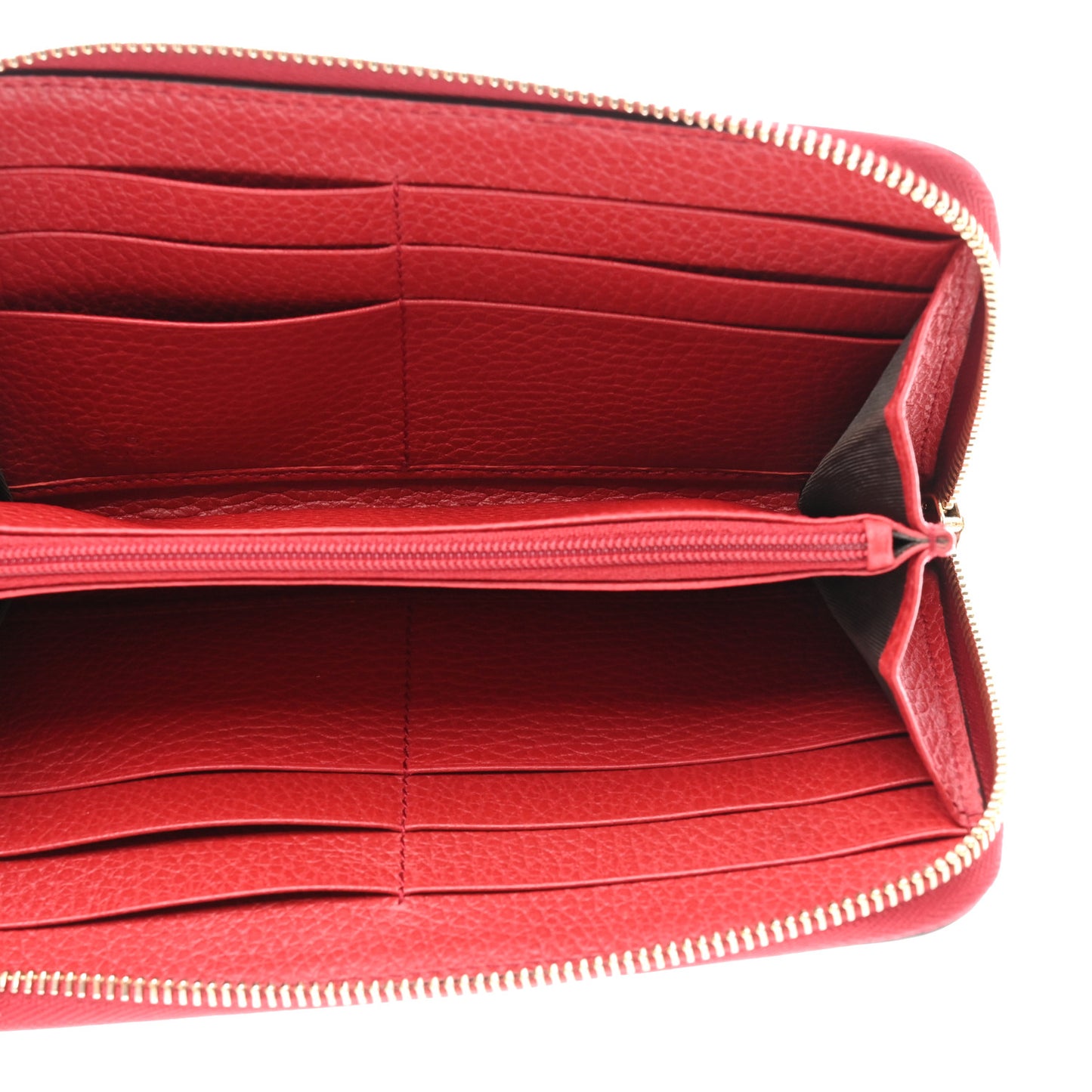 Dollar Calfskin GG Zip Around Wallet Red