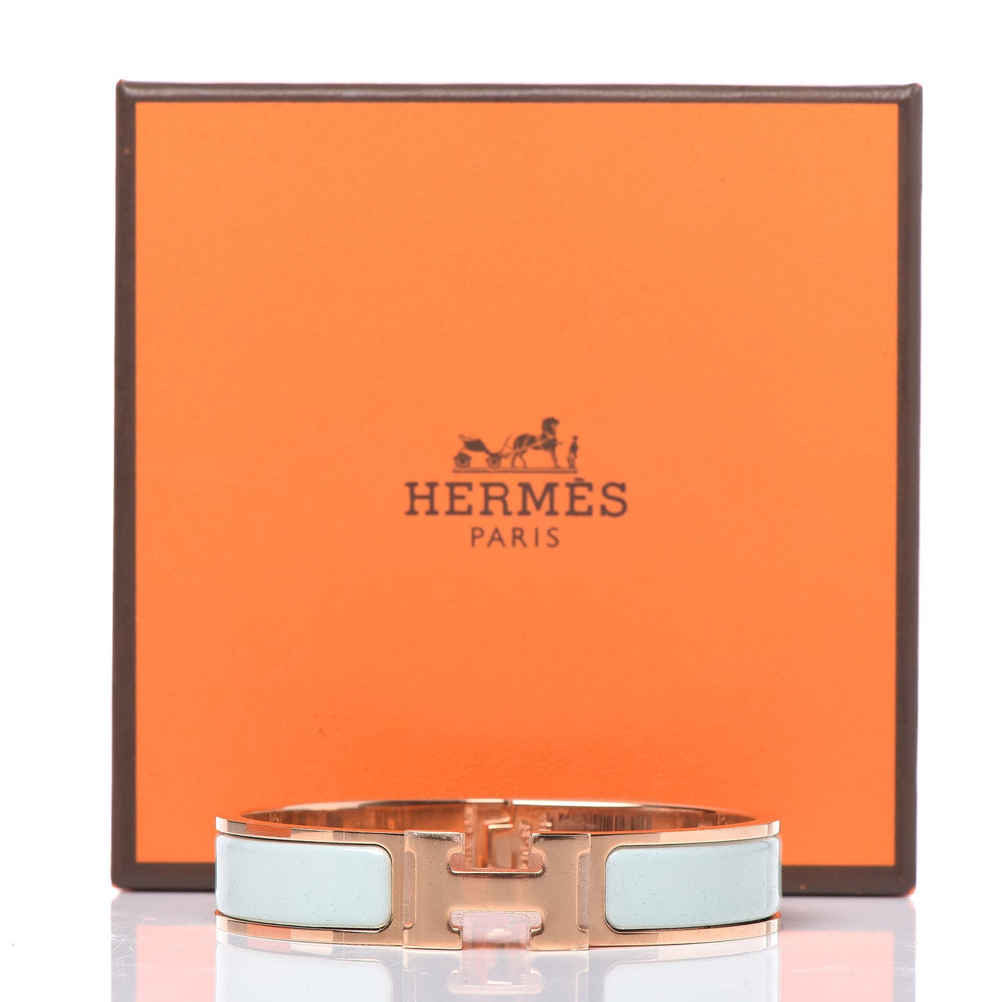 Enamel Narrow Clic Clac H Bracelet PM Vert Argile