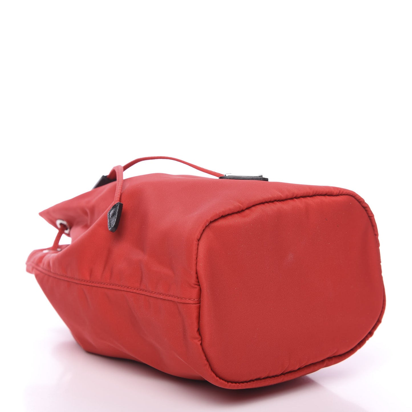 Saffiano Tessuto Nylon Bucket Wristlet Rosso