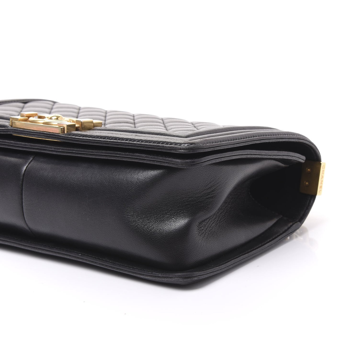 Lambskin Quilted Medium Boy Flap Black