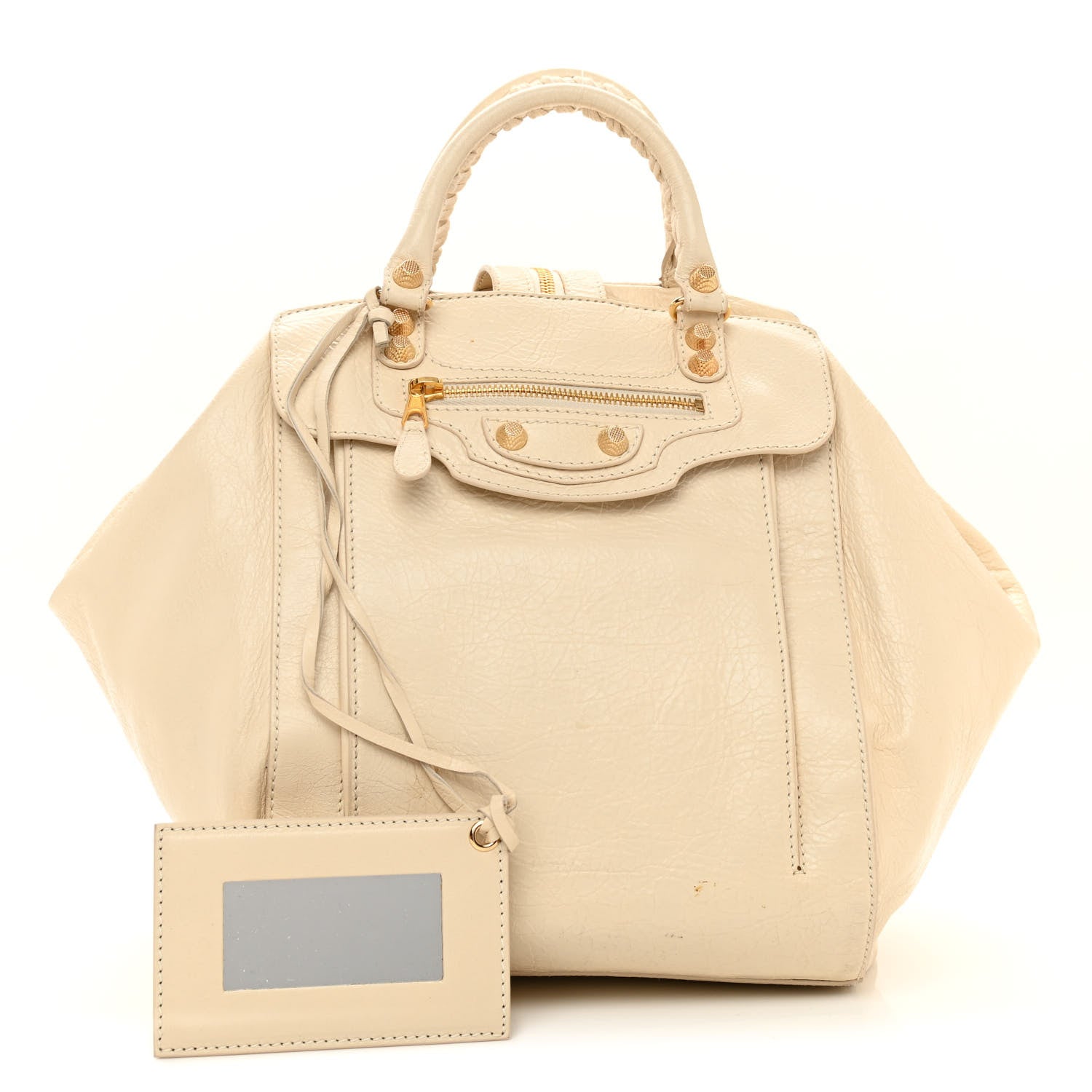 Balenciaga Agneau Giant 12 Gold Hardware Zip Traveler Backpack Blanc Creme Light Craie 1 of 10