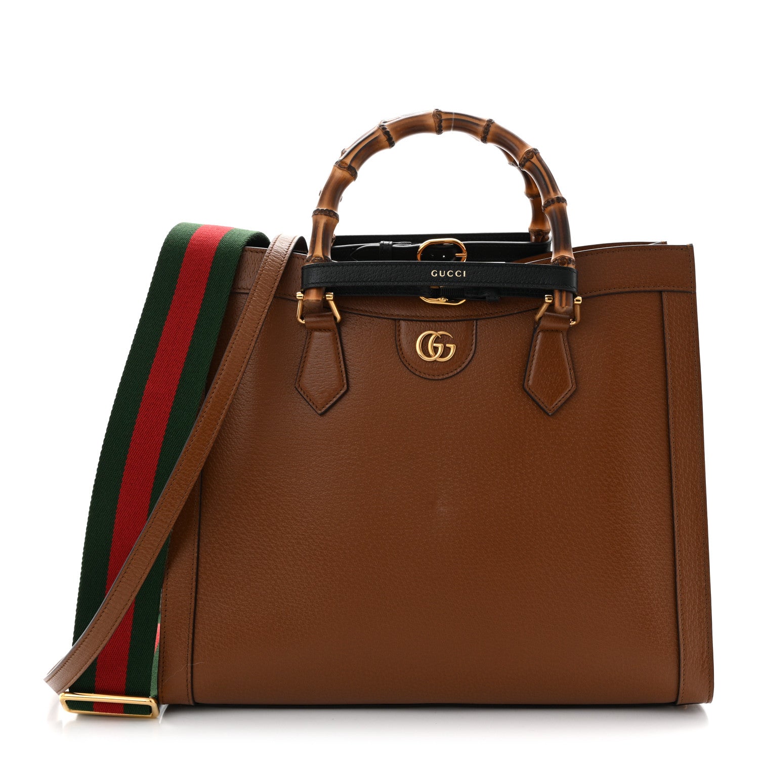 Gucci Textured Dollar Calfskin Medium Diana Tote Bag Cuir Black 1 of 10