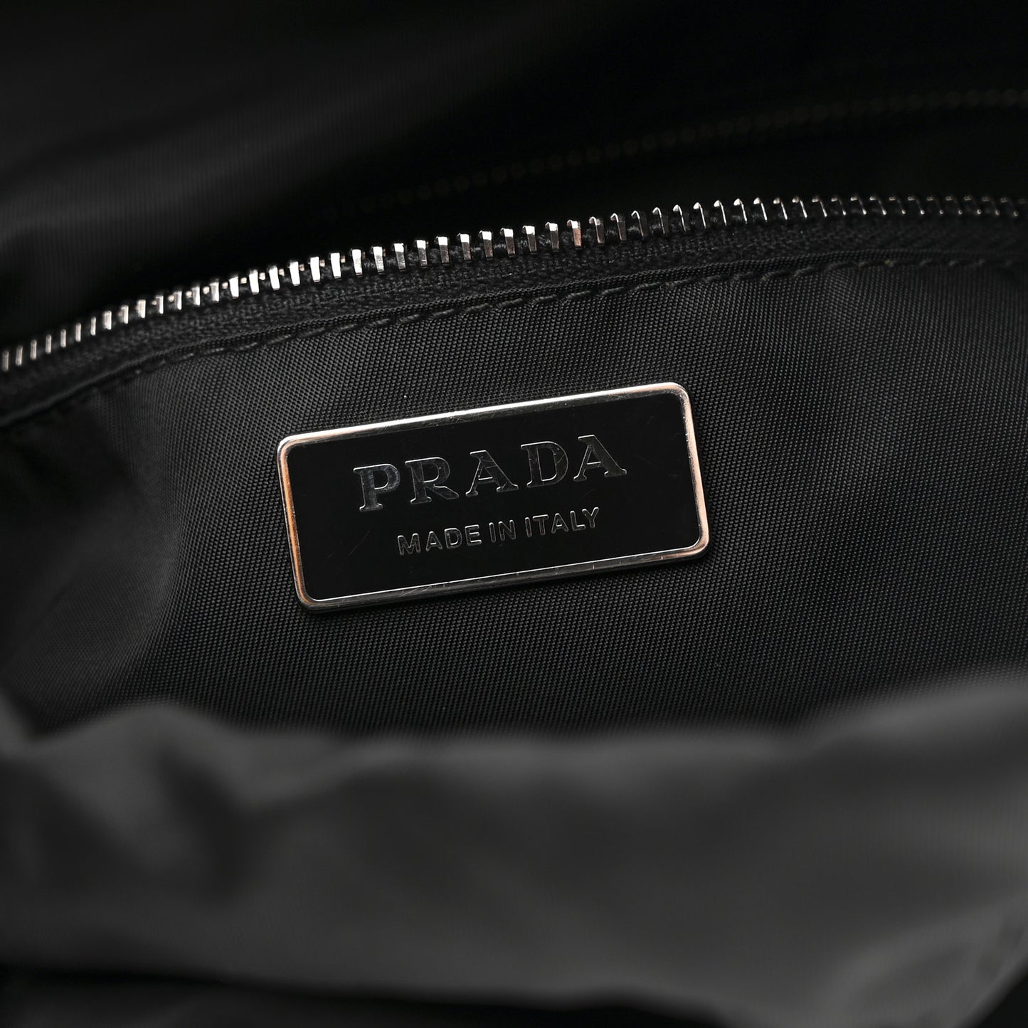 Tessuto Nylon Passama Embroidered Bag Black