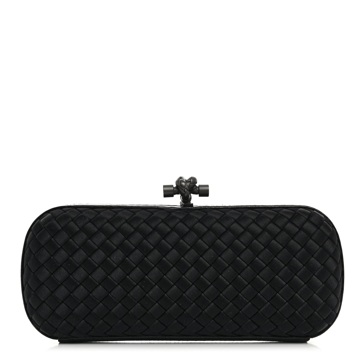 Satin Ayers Intreccio Impero Stretch Knot Clutch Black