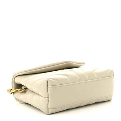 Saint Laurent Calfskin Y Quilted Monogram Toy Loulou Crossbody Bag Crema Soft 4 of 10